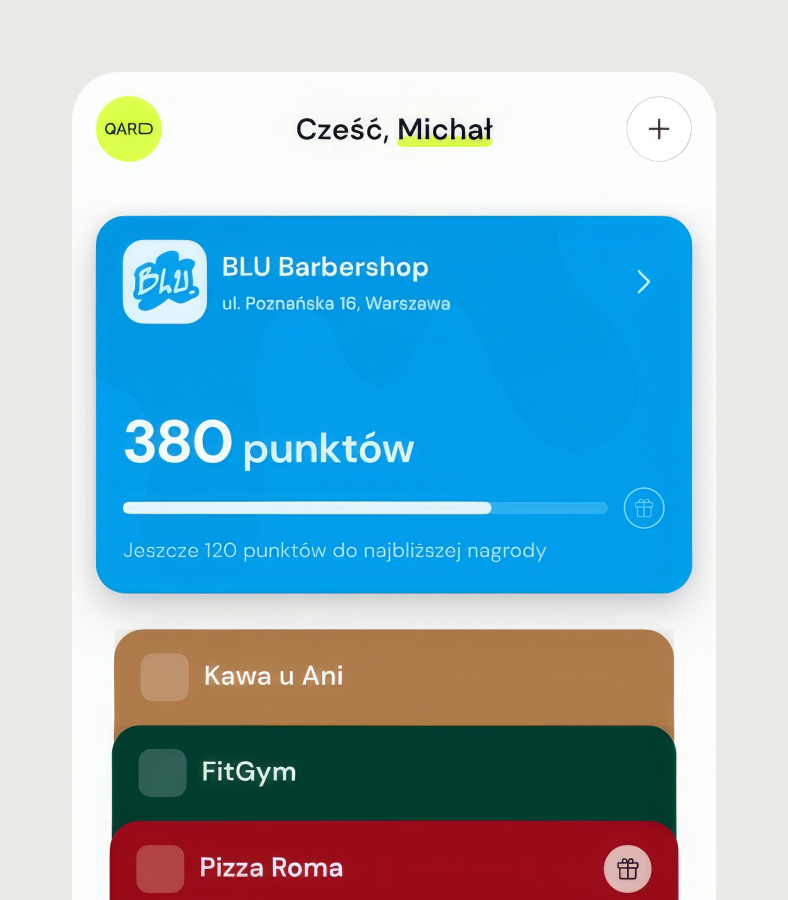 Widok produktu QARD — gość